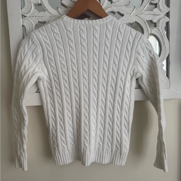 Ralph Lauren Signature Crew Neck Cotton Cable Knit Sweater White XS - Picture 5 of 13